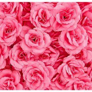 50 Pack Pink Rose 3 Inch Silk Flower Heads Wedding Bouquet Centerpiece Decor New